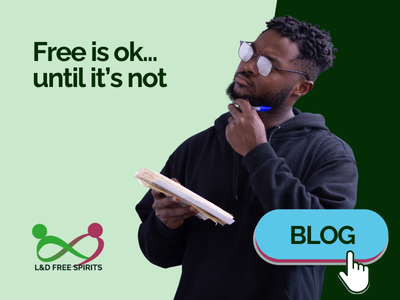 man looking at text reading free is ok...until it's not