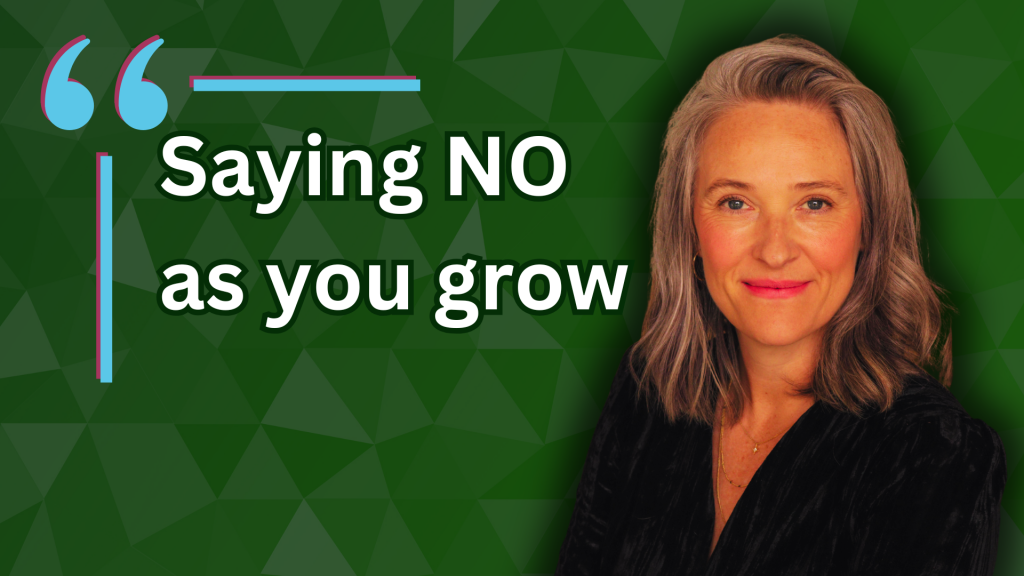 Picture of Emma Coller and text reads, saying no as you grow